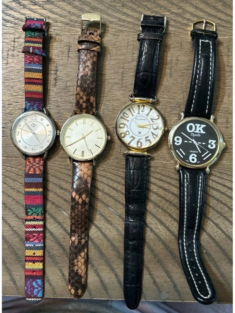 Lot of 4 Women’s Fashion Watches Mixed Styles – 1 Working / 3 Not Running